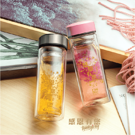 Double Wall Glass Bottle With Tea Filter | NOT FOR SALE