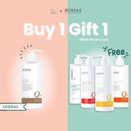 【MyBeauty】RODAS Seaweed Treatment Cream 1000g FREE Shampoo 1000ml